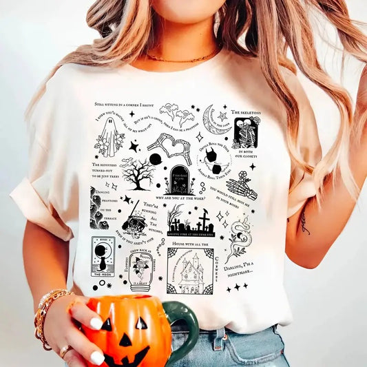 Halloween Songs Shirt, Spooky Shirt, Lyrics Shirt, Hauted Shirt, Halloween Ghost Cat Pumpkin Shirt Sweatshirt Hoodie