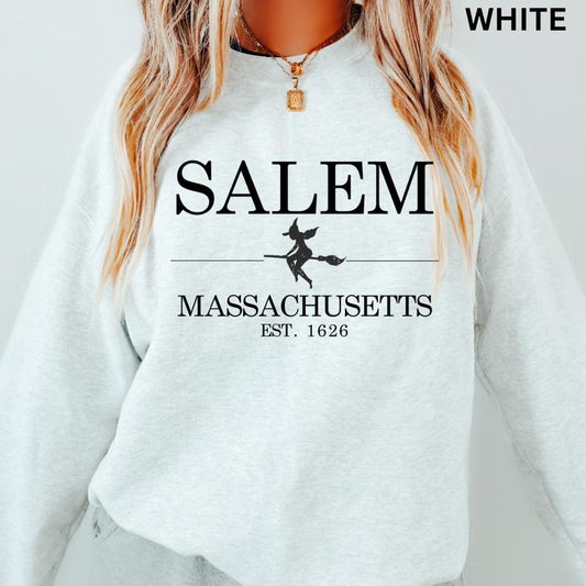Halloween Sweatshirt, Salem Massachusetts Sweatshirt, Witch Crewneck, Spooky Sweatshirt, Oversized Halloween Graphic Crewneck, Cotton Pullover Spooky Season Sweater