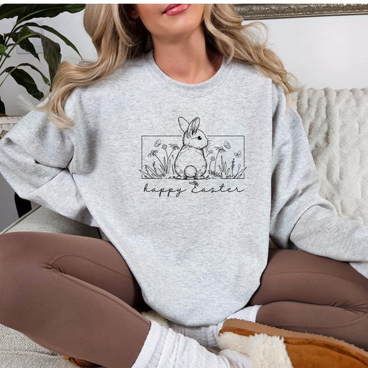 Happy Easter Sweatshirt, Easter T-Shirt, Fun Easter Tee, Cute Easter Gift, Easter Gift For Her, Casual Easter Outfit