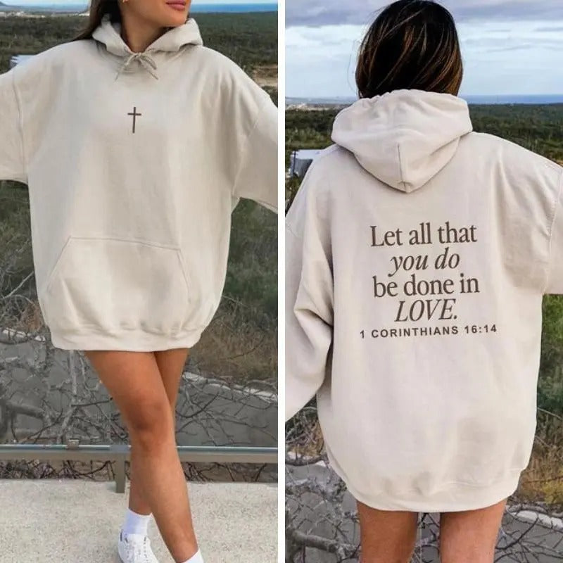 Let All That You Do Be Done In Love T- shirt/Sweatshirt/Hoodie - Festive Christmas Design - Pullover, Cotton Womenswear Check
