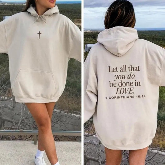 Let All That You Do Be Done In Love T- shirt/Sweatshirt/Hoodie - Festive Christmas Design - Pullover, Cotton Womenswear Check