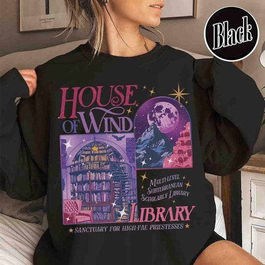 House of Wind Sweatshirt, House of Wind Library, House of Wind Book Club Shirt, Library Velaris Shirt, ACOTAR Shirt, Bookish Shirt