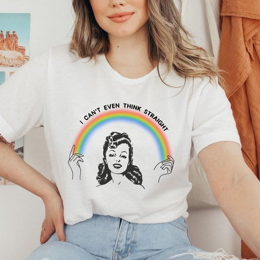 I Can't Even Think Straight Shirt, Lesbian Pride T-Shirt, Lesbian Girlfriend Gift, Pride Month Shirt, Funny Lesbian Girlfriend Shirt  T-shirt, sweater and Hoodie