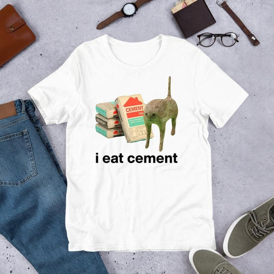 I Eat Cement Cursed Cat, Funny Meme Shirt, Ironic Shirt, Cat Lover Gift, Oddly Specific, Unhinged  T-shirt, sweater and Hoodie