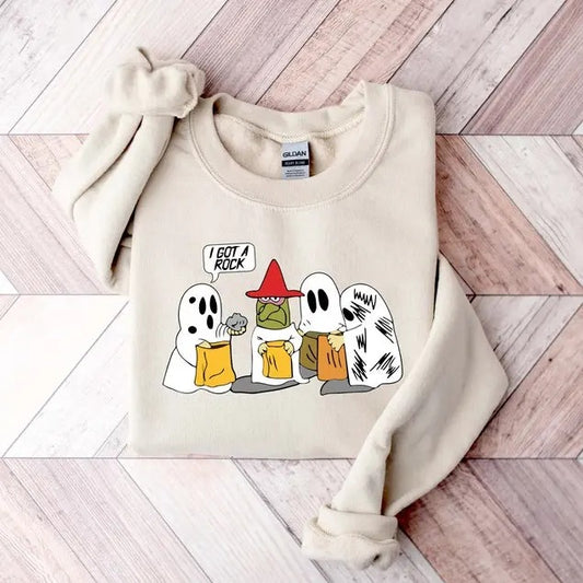 I Got A Rock Sweatshirt, Trick or Treat Sweatshirt, Ghost Halloween Sweatshirt, Peanuts Halloween Shirt, Spooky Sweatshirt, Funny Fall Shirt  T-shirt, sweater and Hoodie