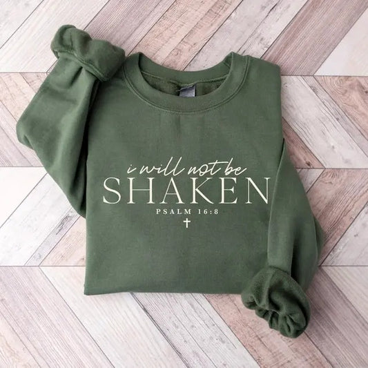 I Will Not Be Shaken Sweatshirt, Christian T-Shirt, Minimal Christian Sweatshirt, Religious Jesus Sweater, Faith  T-shirt, sweater and Hoodie