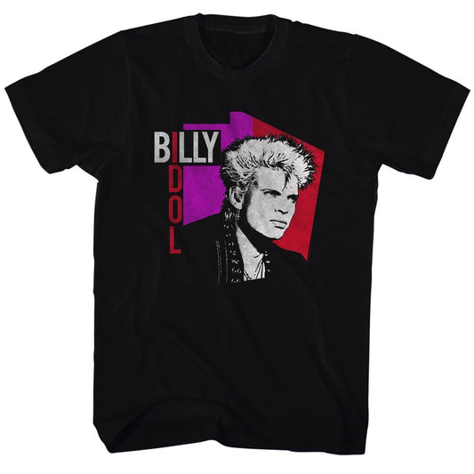 Billy Idol Mens S/S T-Shirt - Vintage Idol - Solid Black