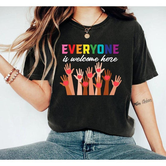 Idaho Teacher Crewneck Shirt, Idaho Teacher Sweatshirt, Everyone is Welcome Here Shirt, Inclusion Equality Resist Shirt, Teacher Protest Tee