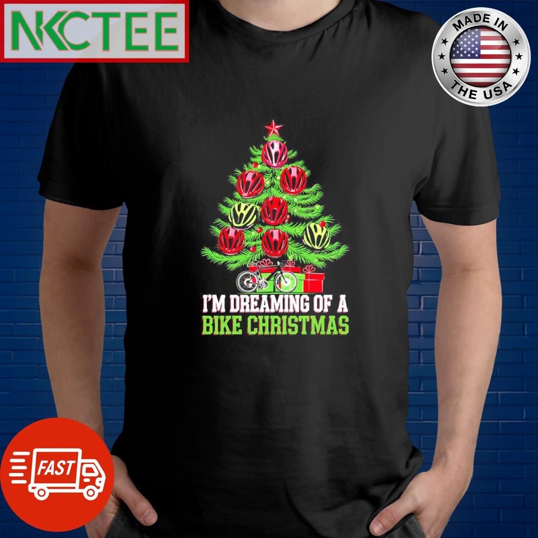 I’m dreaming of a Bike helmet tree Christmas gifts shirt