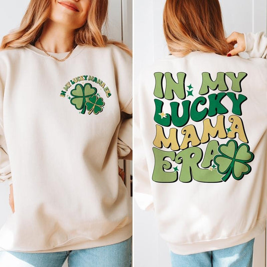 In My Lucky Mama Era Funny St patrick's Day Lucky Shamrock Stpatrick's Day Mama shirt