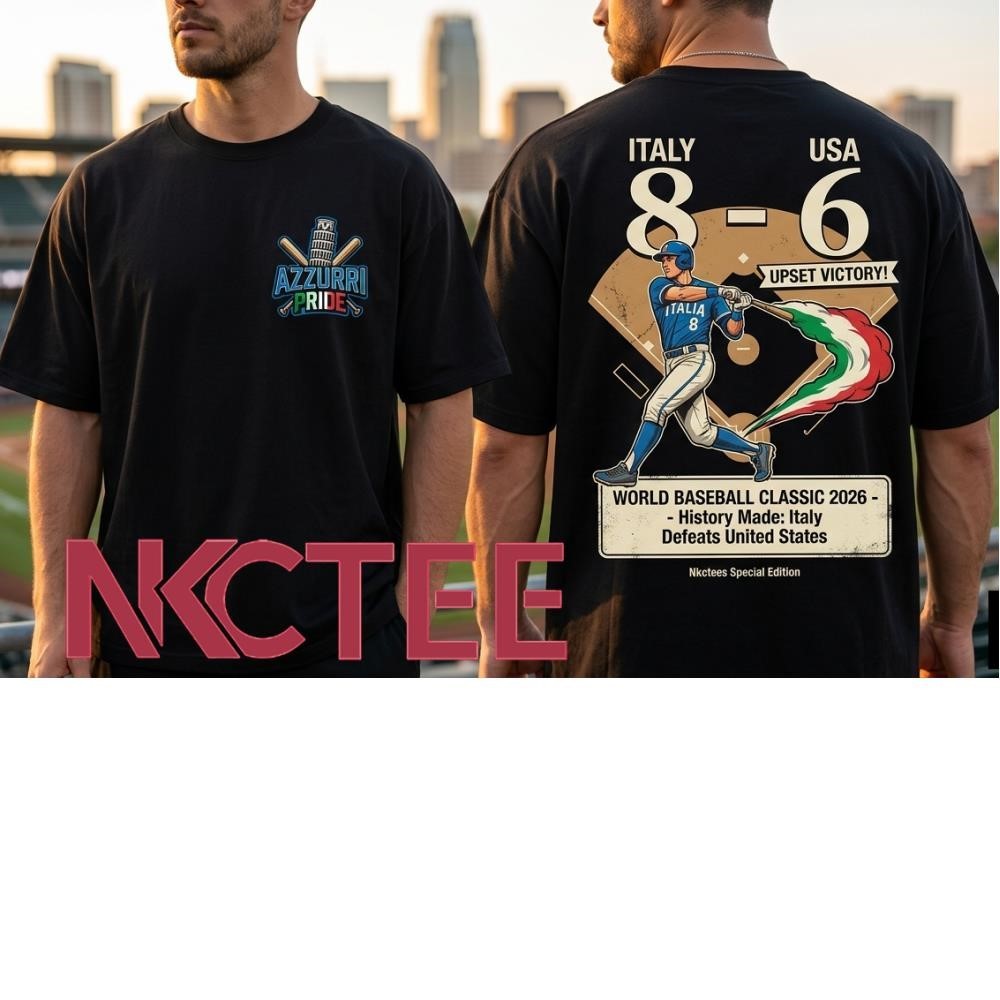 Italy vs USA WBC 2026 Upset Victory Graphic Tee – Azzurri Pride 8-6 Baseball Streetwear