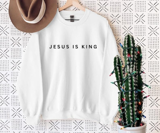 Jesus Is King Sweatshirt, Christian Sweatshirt, Faith  Hoodie and Sweater; T-shirt Cotton Menswear