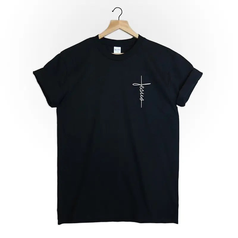 Jesus Pocket Print Tshirt Shirt Tee Top Christian Shirt Vertical Cross Religious Church Greace Love Faith Tumblr Men Tumblr Women Gift