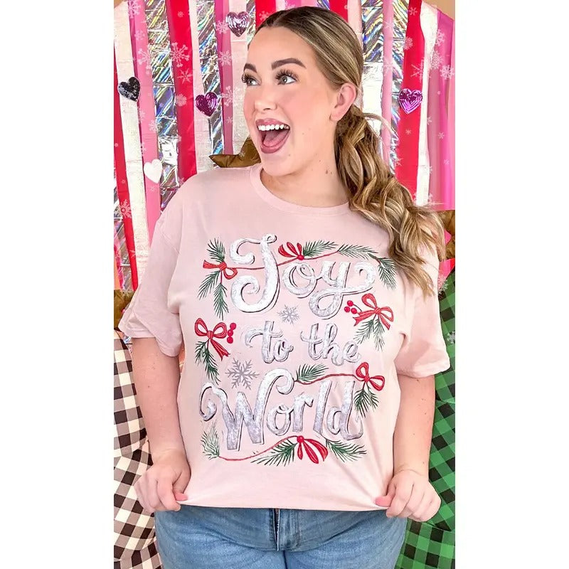 Joy To The World Christmas Graphic T-Shirt