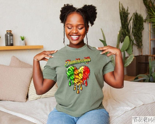 Juneteenth Heart Shirt, African American Freedom Shirt, Black Lives Matter Shirt, Juneteenth Shirt For Afro Woman, Juneteenth Gifts