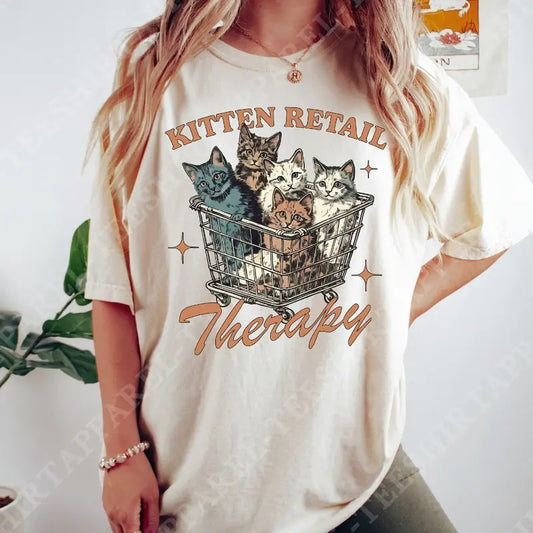 Kitten Retail Therapy Shirt, Funny Cat Shirt, Kitten Shirt, Cat Graphic Tee, Cat Mom Shirt, Kitten T shirt, Cat Lover Gift, Cat Owner Shirt
