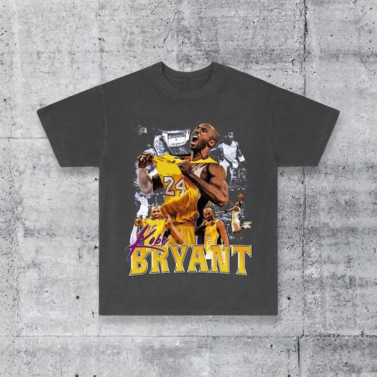 Kobe Black Mamba Bryant Championship LA Los Angeles Basketball Lakers Streetwear Heavyweight T-Shirt
