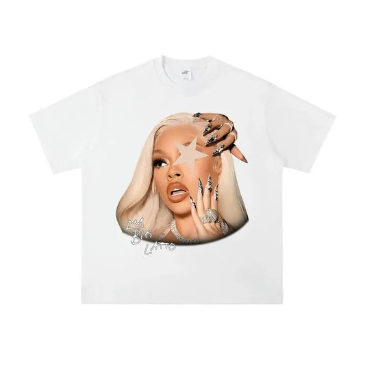Lattoo Big Face Rap Tee - Star Graphic for Fans