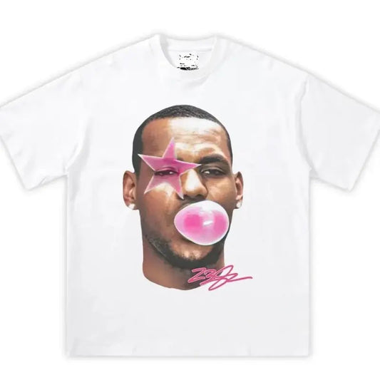 Lebron James Bubble Gum Pink Boxy Cotton Tee Shirt