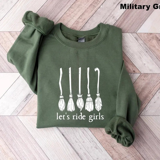 Let's Ride Girls Witches Halloween Shirt Sanderson Sister Sweatshirt Hocus Pocus T Shirt Salem Massachusetts Womens Halloween Shirt  T-shirt, sweater and Hoodie