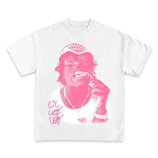 Lil Uziii Pink Graphic Tee - Eye-Catching and Modern