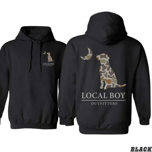 Local Boy Outfitters Camo Dog Hoodie, Classic Outdoor Design Perfect for Hunting, Casual Wear Comfortable and Durable Hoodie for Men Hoodie for Women