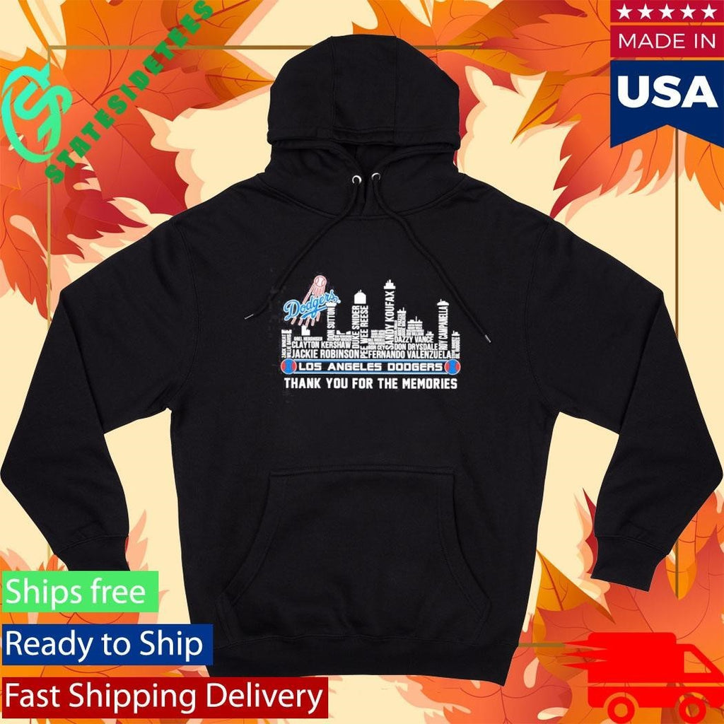 Los Angeles Dodgers All Name Of Legends City Skyline Thank You For The Memories Shirt