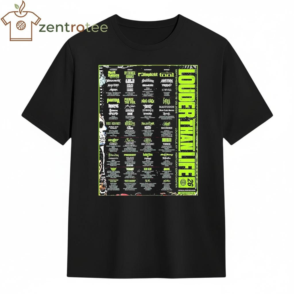 Louder Than Life 2026 Full Lineup For Festival In Louisville Kentucky At Kentucky Expo Center On September 17 18 19 20 2026 Retro tee