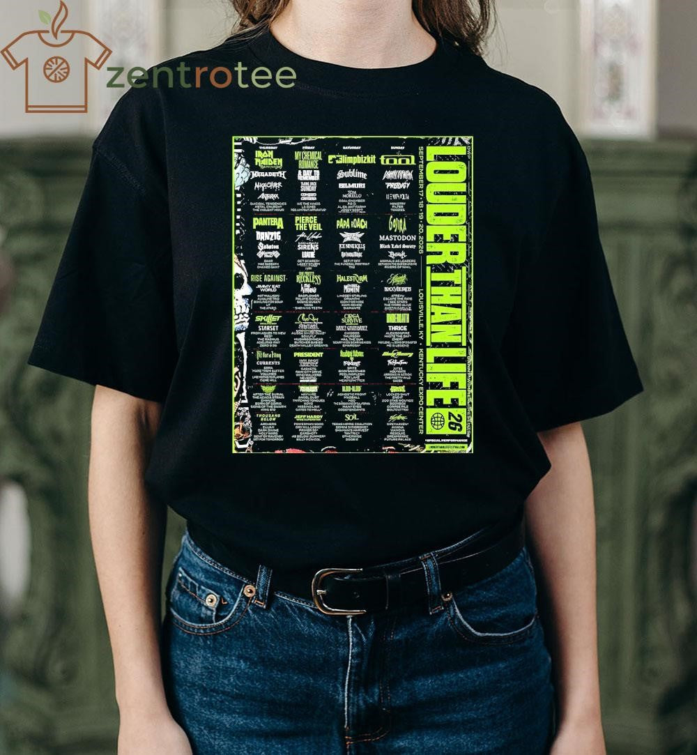 Louder Than Life 2026 Full Lineup For Festival In Louisville Kentucky At Kentucky Expo Center On September 17 18 19 20 2026 Retro tee