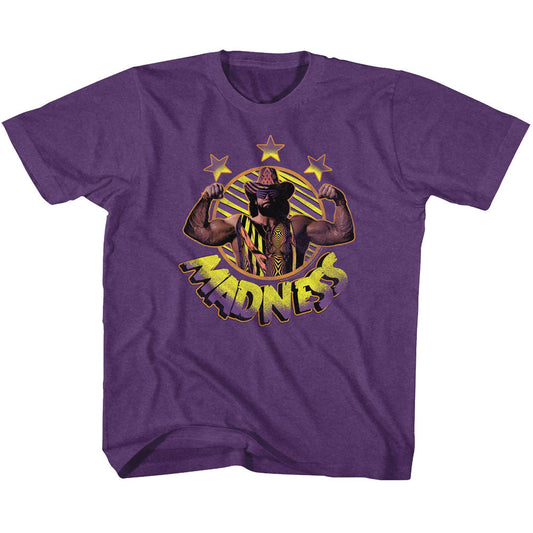 Macho Man Youth S/S T-Shirt - Macho Madness - Heather Vintage Purple