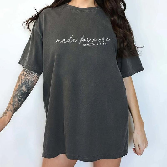 MAPTEES Made For More Comfort Colors Shirt, Ephesians 2:10 Bible Verse T-shirt, Faith Based Graphic Tee, Christian Clothing, Religious Outfits