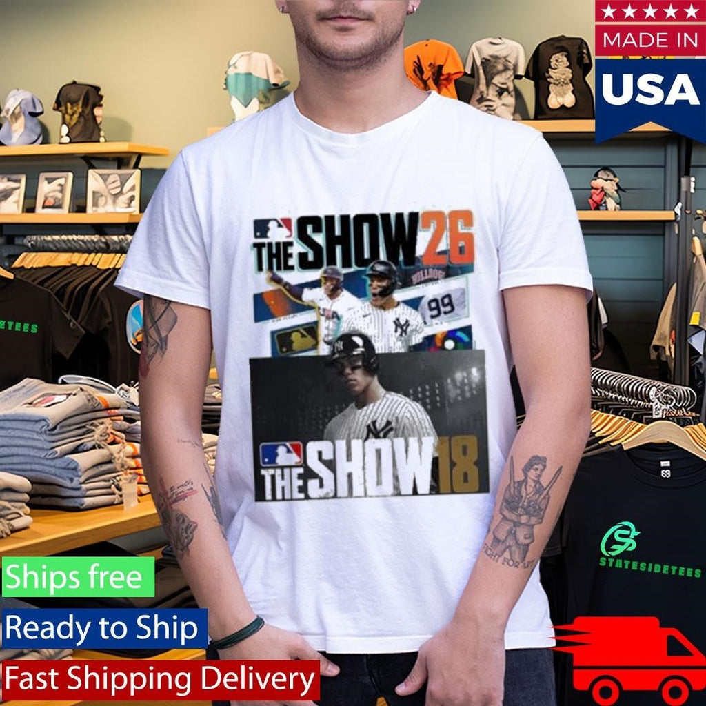 MLB The Show 26 Aaron Judge New York Yankees Cover Athlete Baseball Game Artwork T-Shirt