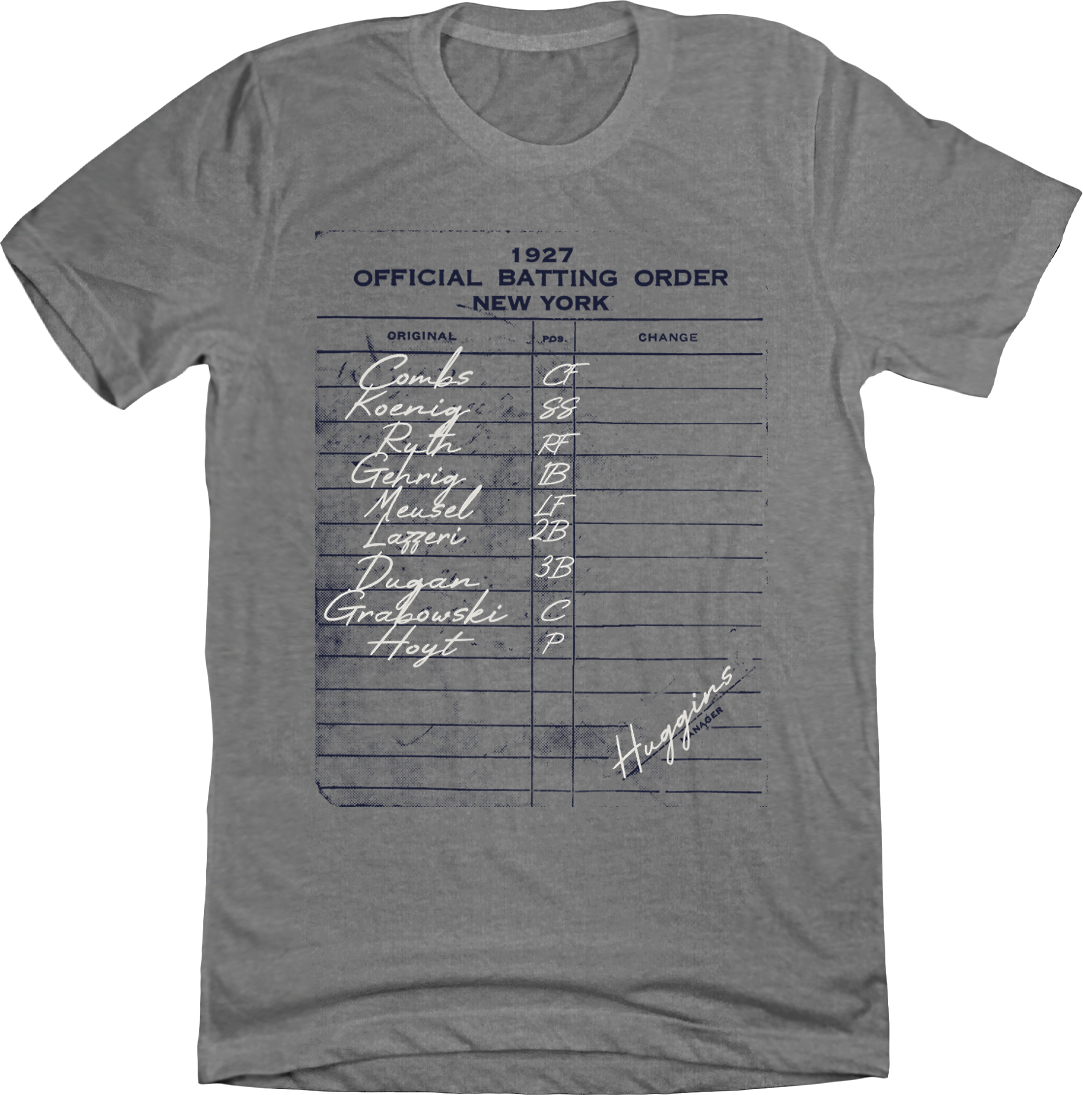 1927 New York Murderer's Row Batting Lineup Tee