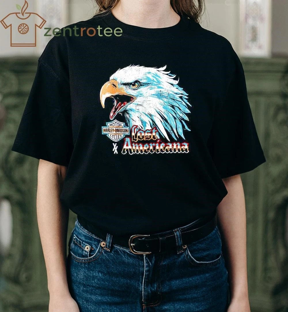 Machine Gun Kelly Harley Davidson X Mgk Lost Americana Merch Big Eagle Head tee
