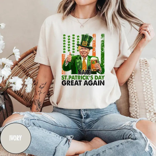 Make Great Again Lucky Again Shirt St Patricks Day Shirt Funny Trump Sweatshirt Trump St Patricks Shirt Trump Shamrock Shirt Political