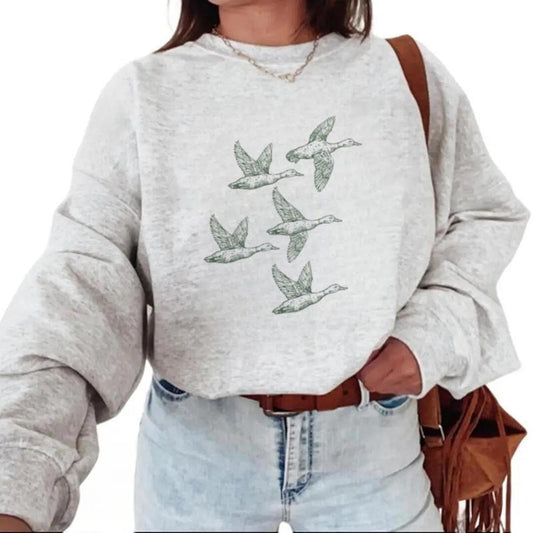 Mallard Duck Sweatshirt Retro Hunting Lucky Duck Shirt Vintage Duck Hunting Season Waterfowl Mallard Unisex Hoodie