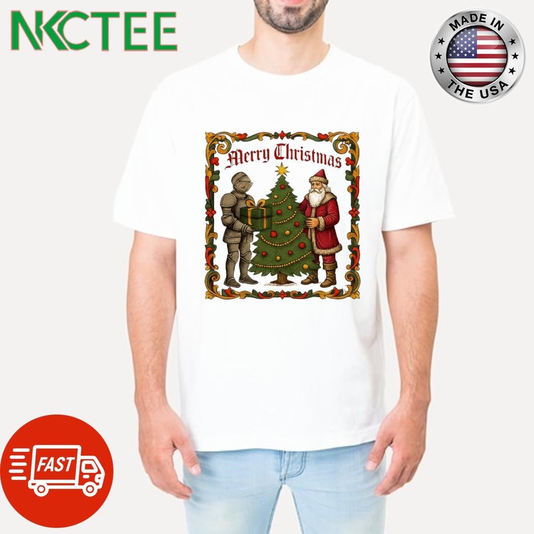 Medieval Christmas Knight and Santa Claus shirt