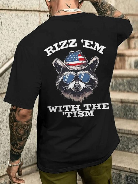 Men's Graphic Print Round Neck Tee, Casual Fashion Short Sleeve T-shirt for Daily Wear, Men's Top for All Seasons