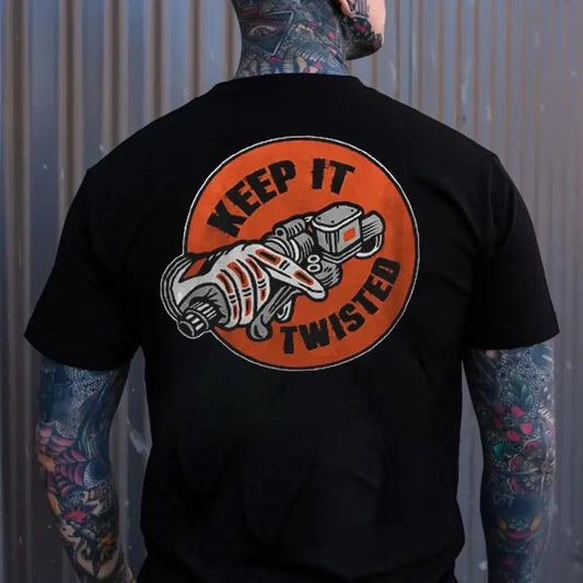 Men's KEEP IT TWISTED Motor Head Graphic Casual Print T-shirt, Sweatshirt, Hoodie Unisex Shirt, Naughty Clothes Men  - Unisex Shirt, Naughty Clothes Men Classic Cotton Fabric Menswear