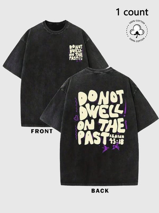 Men's Letter Print Distressed Short Sleeve Graphic Tee, Regular Fit Casual Fashion T-shirt for Summer Daily Wear, Men's Clothes, Top, Cotton