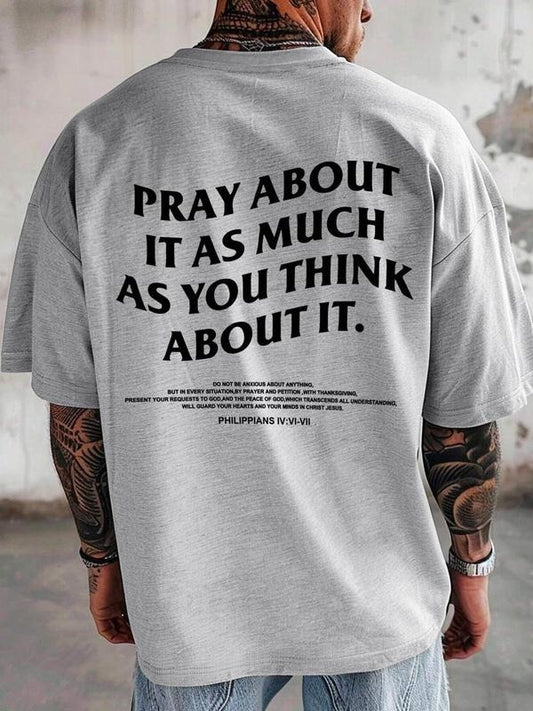 Men's Letter Print Round Neck Tee, Regular Fit Casual Crew Neck T-Shirt for Summer, Fashion Men's Top for Daily Wear