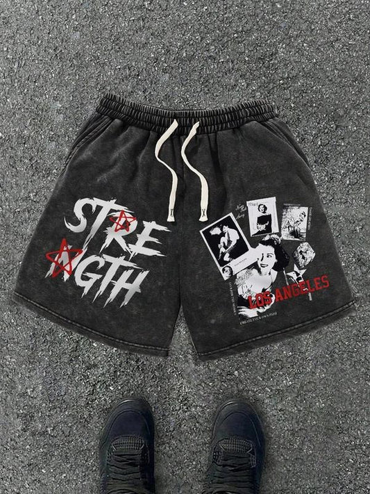 Men's Regular Fit Graphic Print Drawstring Waist Shorts, Casual Comfy Shorts for Summer, Fashion Men's Bottoms for Daily Wear, Cotton