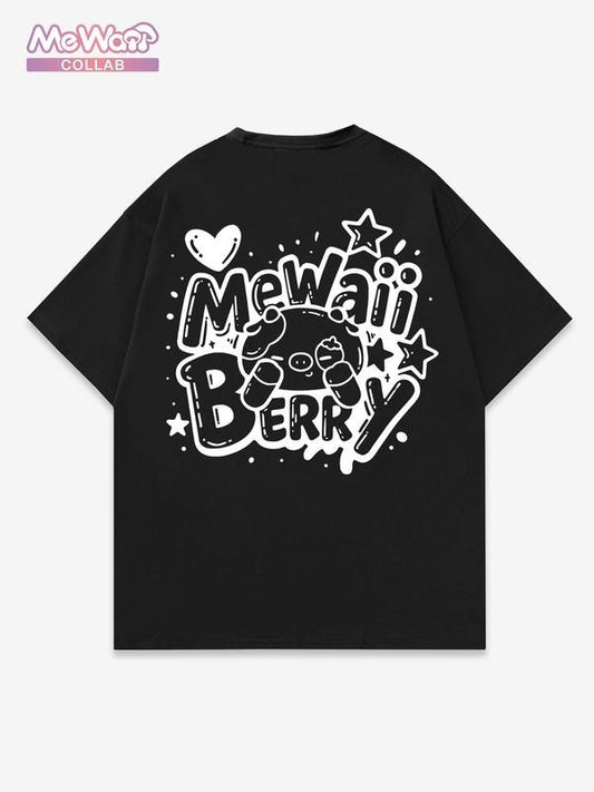 Men's Regular Fit Mewaii Berry Print Round Neck Graphic Tee, Casual Short Sleeve T-Shirt for Daily Wear, Men's Top for Summer, Tropical