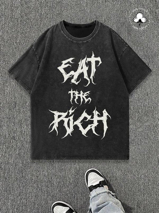 Men's Regular Fit Thermal Wash Graphic Tee, Casual Short Sleeve Round Neck T-shirt for Summer, Fashion Men's Top for Daily Wear, Tropical