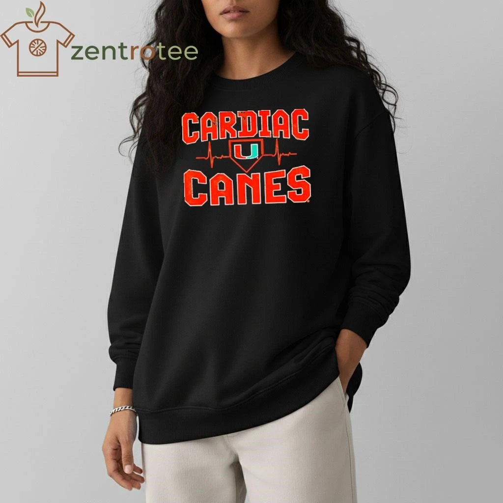 Miami Hurricanes Baseball Cardiac Canes Heart Rate Logo shirt