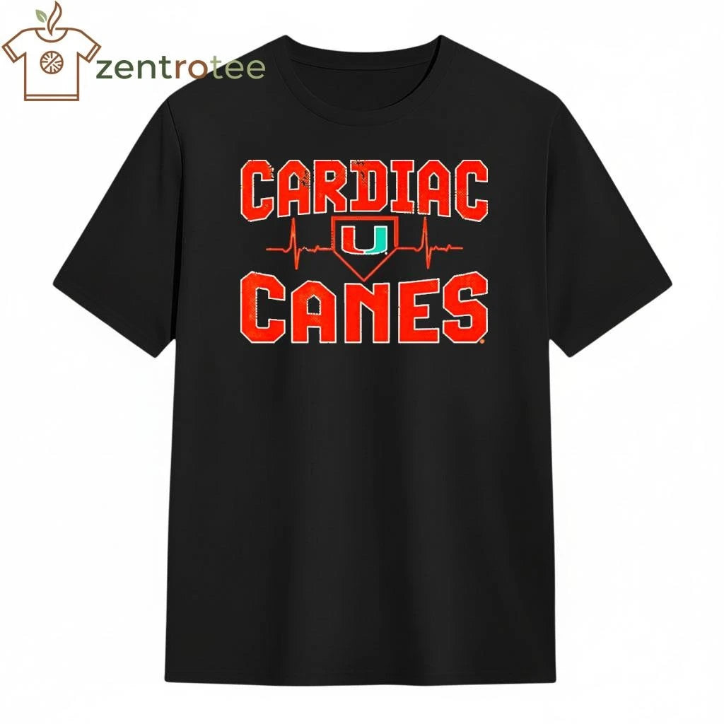 Miami Hurricanes Baseball Cardiac Canes Heart Rate Logo shirt