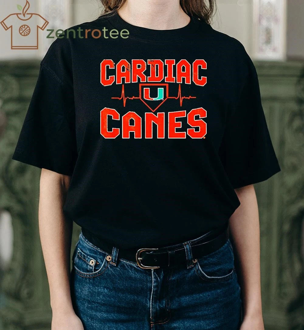 Miami Hurricanes Baseball Cardiac Canes Heart Rate Logo shirt