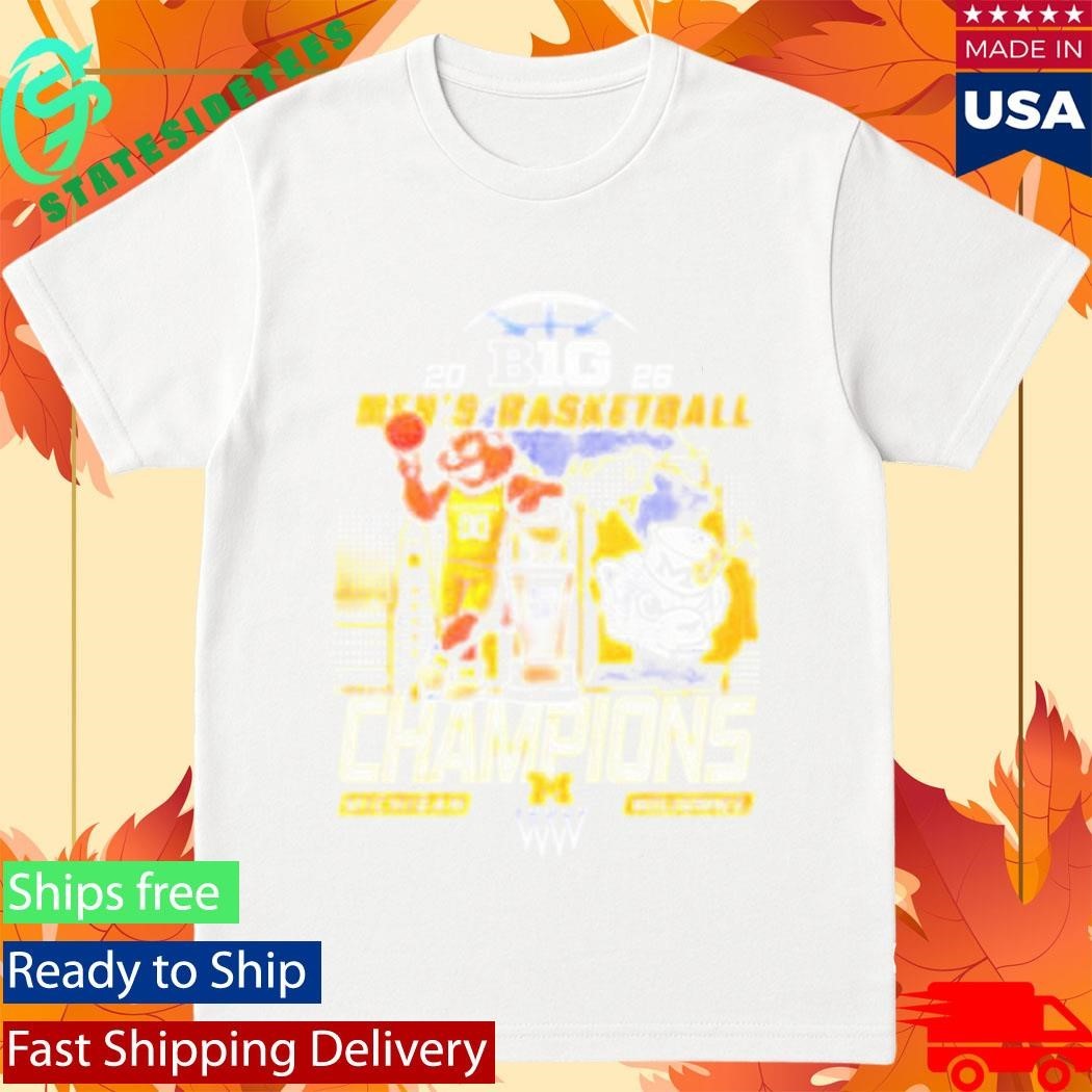 Michigan Wolverines Champions Men’s Basketball B1G Big 10 Conference 2026 Mascot Shirt