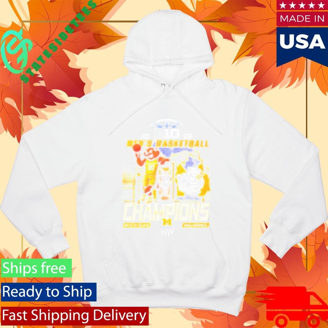 Michigan Wolverines Champions Men’s Basketball B1G Big 10 Conference 2026 Mascot Shirt