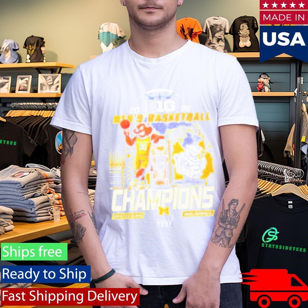 Michigan Wolverines Champions Men’s Basketball B1G Big 10 Conference 2026 Mascot Shirt